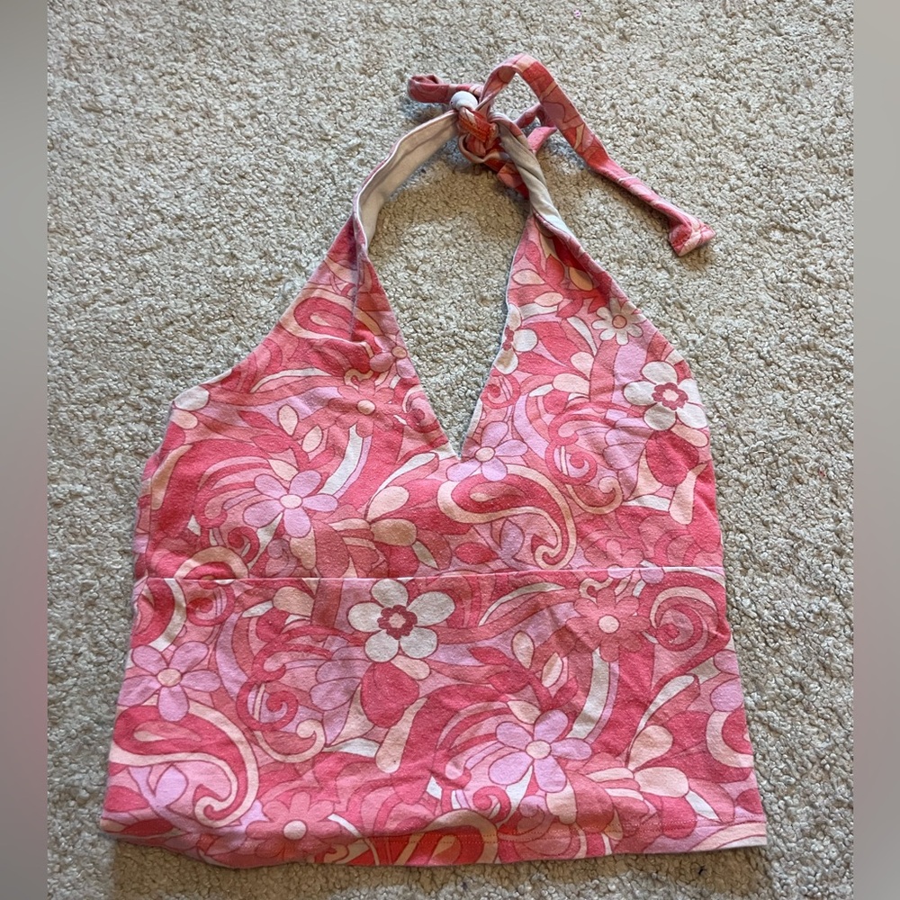 Hollister Pink Halter top size small